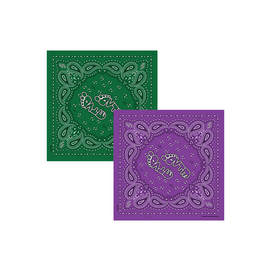 MOTIVE® BANDANA GREEN AND PURLE COMBO